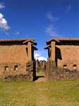 Peru Wiracocha Raq'chi, geometria no templo, Peru.