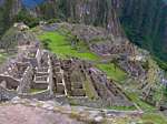 Machu Picchu, vista panorâmica da área residencial, Peru.