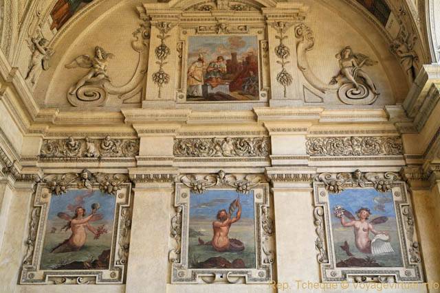 Peintures sur un mur de la Sala Terrena, Palais Wallenstein - Praga, República Checa