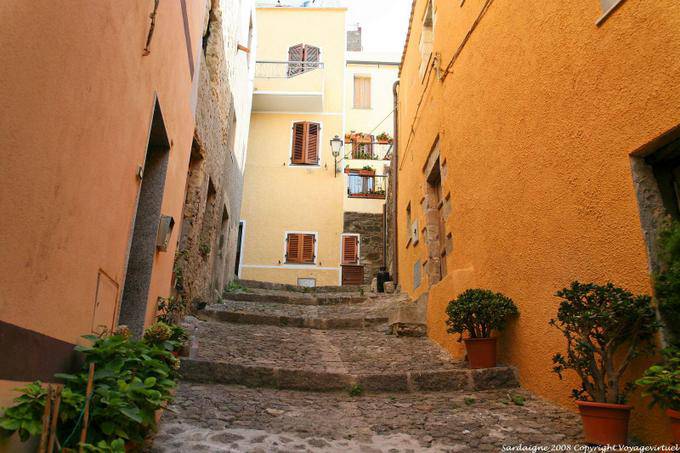 Escadas para subir, Castelsardo, Centro Storico - Sardenha