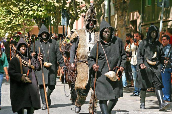Nuoro, Festa del Redentore, caçadores Barbagia, homem javali - Sardenha