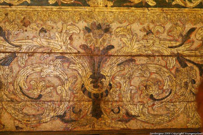 Decoração de interiores, detalhe, Oratorio del Rosario, Piazza San Pietro, Tempio Pausania - Sardenha
