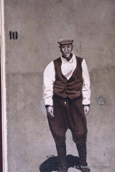 Orgosolo, número dez, pintura preto e branco - Sardenha