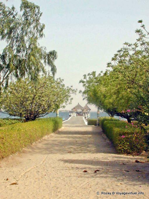 Nos jardins do hotel Foundiougne, em frente ao cais - Senegal