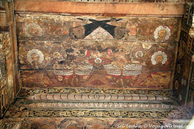 Pintura de astrólogos, Antigo templo Dalada, Kandy - Ceilão Sri Lanca