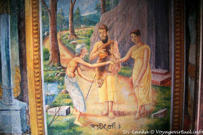 Fragmento de vida ao ar livre da Gautama, Gadaladeniya Temple, Diggala - Ceilão Sri Lanca