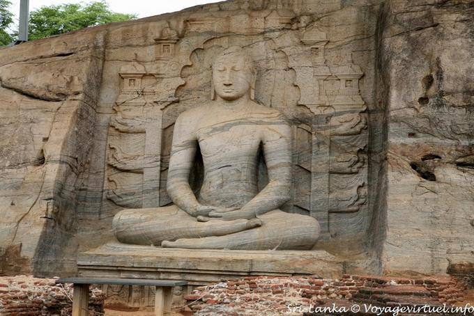 Dhyana Mudra Buda sentado, Gal Vihara, Polonnaruwa - Ceilão Sri Lanca