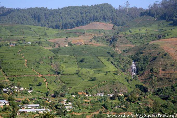 Paisagem em direção Talawakele e quedas do St Clair - Ceilão Sri Lanca