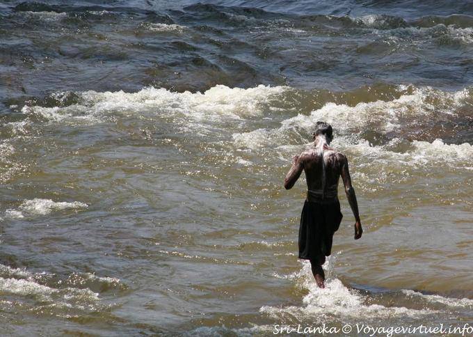 Lavar o banho no rio Kelani para Kitulgala - Ceilão Sri Lanca