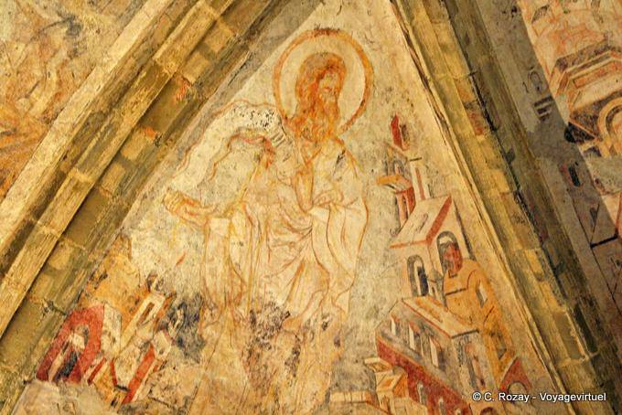 Pinturas na capela, Castelo de Chillon, Montreux - A Suíça