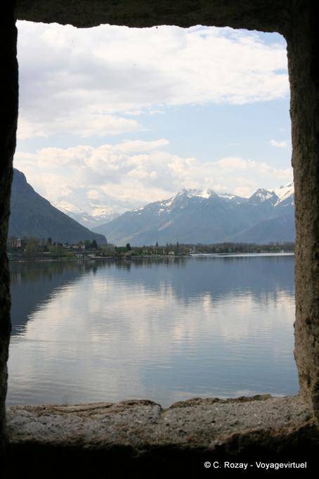 Reflexões dos Alpes Chillon, Montreux - A Suíça