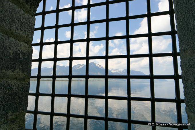 Vista prisão, Castelo de Chillon - A Suíça