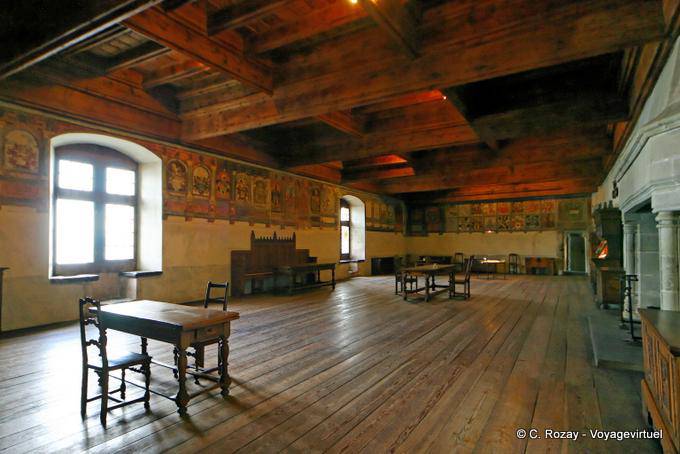 Braços Hall of Chateau de Chillon - A Suíça