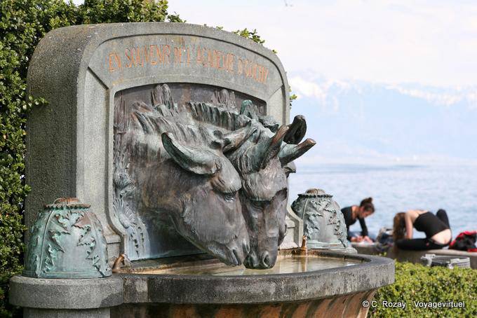 Escultura de três burros Ouchy - A Suíça