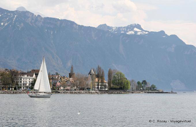 O veleiro no lago Genebra, Vevey - A Suíça
