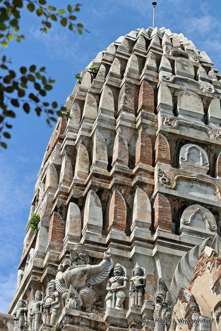 Detalhe do prang principal, Wat Raj Burana, Ayutthaya - Tailândia