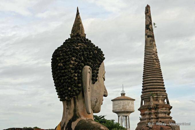 Formas cômicas, Wat Yai Chai Mongkol, Ayutthaya - Tailândia