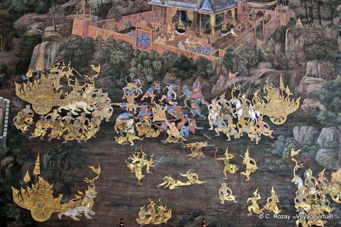Mural, Wat Pho (Wat Phra Chettuphon), Bangkok - Tailândia