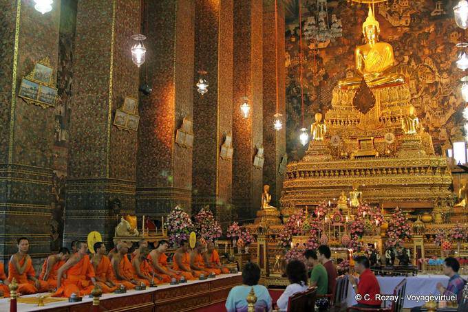 Cerimônia budista, Wat Pho, Banguecoque - Tailândia