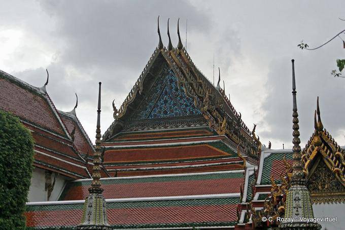 Prasat Phra Thep Bidon detalhe, Wat Pho, Banguecoque - Tailândia