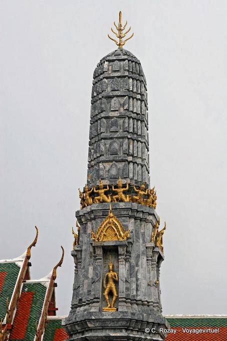 Pedra prang, Wat Phra Kaew, Banguecoque - Tailândia