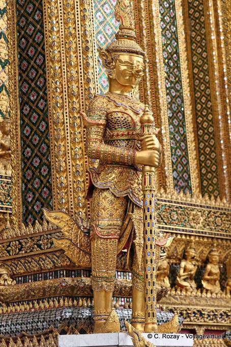 Mankorakarn Ramakien gigante, Wat Phra Kaew, Banguecoque - Tailândia