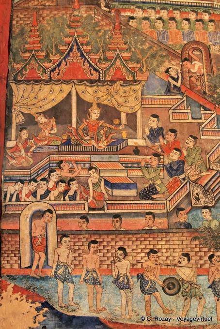 Murais em Viharn Lai Kham, Wat Phra Singh, Chiang Mai - Tailândia