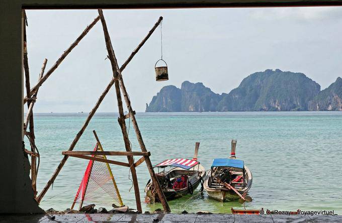 Longas filas de espera barcos, Koh Phi Phi - Tailândia