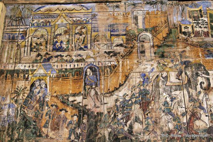 Outra mural, Wat Phra Isso Lampang Luang - Tailândia