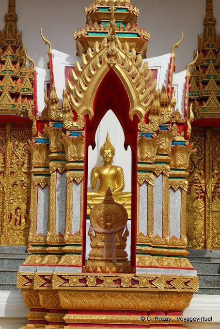 Suwan Khiri Wong do Interior decoração Wat, Patong, Phuket Temple - Tailândia