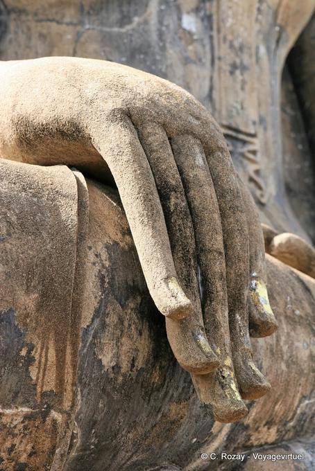 Gold Leaf unhas, Sukhothai, Wat Mahathat - Tailândia