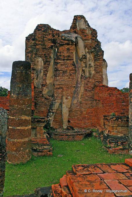 Cor ruínas de laterita, Sukhothai, Wat Phra Pai Luang - Tailândia