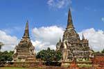 Panorama no site, Wat Phra Sri Samphet, Ayutthaya, Tailândia.