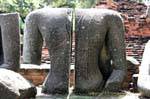 Ayutthaya, Wat Raj Burana, busto para metade, Tailândia.