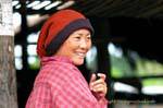A mulher no chapéu, Chiang Mai, Tailândia.
