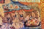 Cena da vida quotidiana (fragmento), Wat Phra Singh, Chiang Mai, Tailândia.