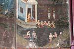 Antiga Mural, Wat Ratburana, Phitsanulok, Tailândia.