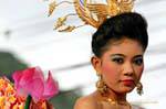 Retrato do lótus tecido Festival Patong, Phuket, Tailândia.