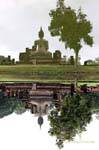 Reflexão budista, Sukhothai, Wat Mahathat, Tailândia.