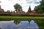 Chedis sino, Sukhothai, Wat Mahathat, Tailândia.