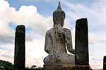 Buddha vista traseira, Sukhothai, Wat Trapang Ngoen, Tailândia.