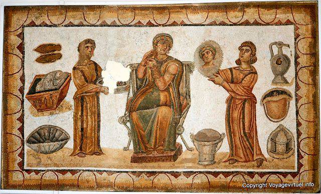 Museu Nacional de Carthage mosaico da matrona higiênico - Tunísia