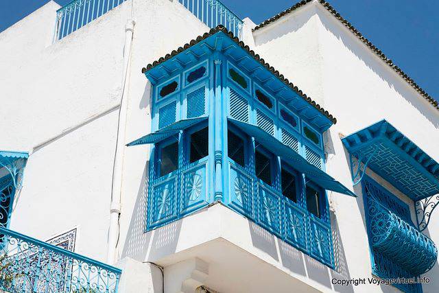 Sidi Bou Said, moucharabieh tradicional - Tunísia