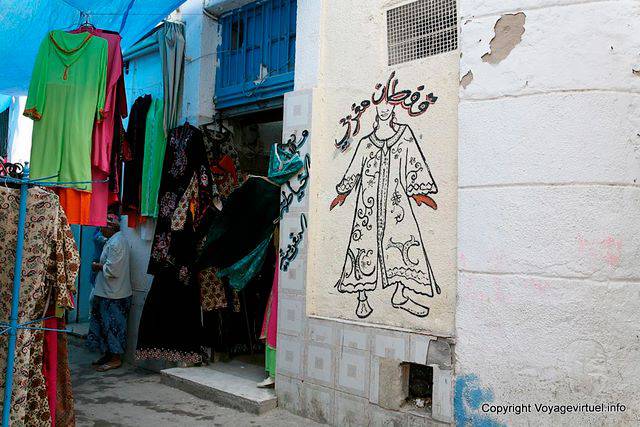 Tunis medina, vestidos da moda - Tunísia