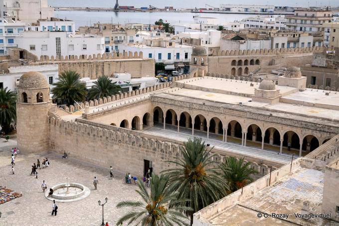 Sousse, a vista Grande Mesquita da Torre do Ribat - Tunísia