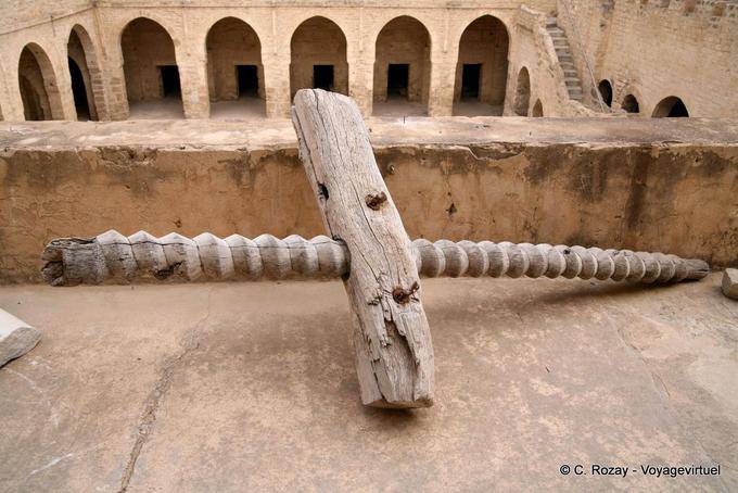 Restos do parafuso de um lagar de azeite, Ribat de Sousse - Tunísia
