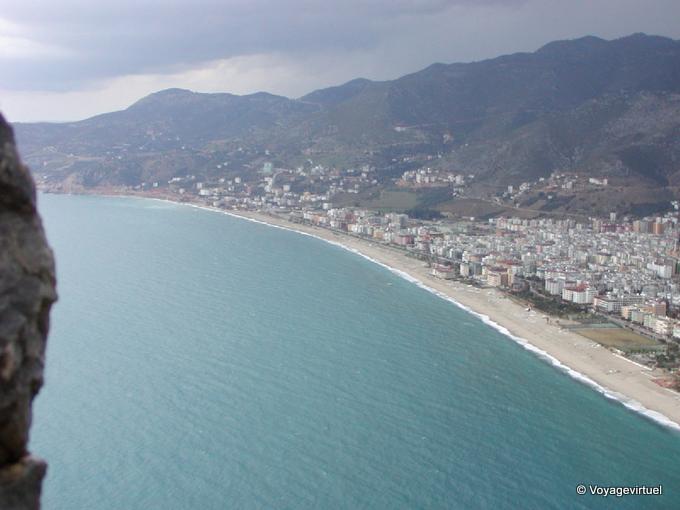Vista da praia do forte, Alanya - Turquia