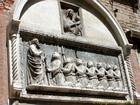 Religiosos baixo-relevo, Veneza, Italia.